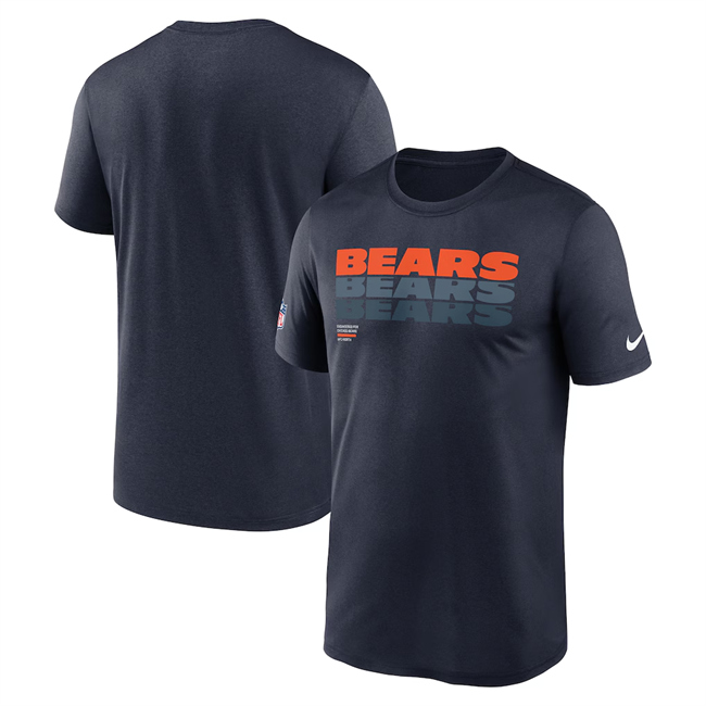 Men's Chicago Bears 2025 Navy Sideline Legend Dri-FIT T-Shirt Men's Chicago Bears 2025 Navy Sideline Legend Dri-FIT T-Shirt